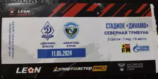 Билет Динамо (Брянск) - Авангард Курск 11.05.2024