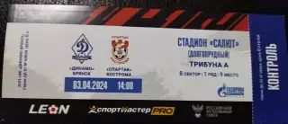 Билет Динамо (Брянск) -Спартак Кострома 3.04.2024