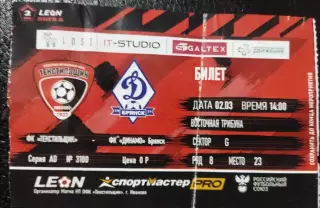 Билет Текстильщик Иваново - Динамо Брянск 2.03.2024