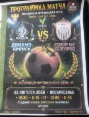 ЮФЛ U—15 Динамо Брянск- СШОР 1 (Белгород) 2026