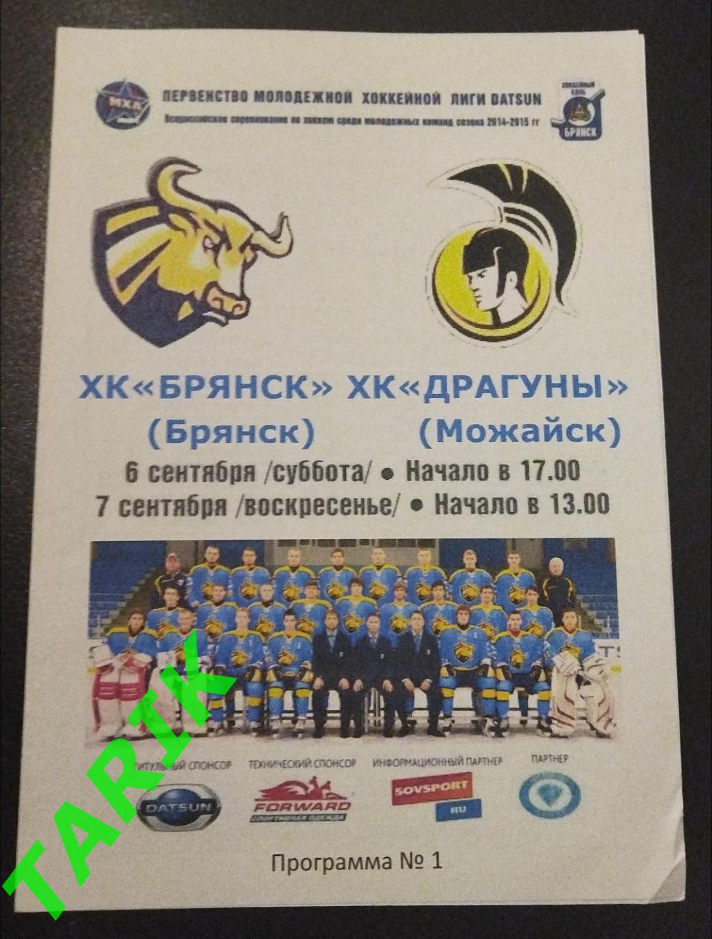 Хоккей ХК Брянск -ХК Драгуны Можайск 6-7.09.2014