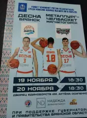 Баскетбол Десна Брянск - Металлург Челбаскет (Магнитогорск) 2025