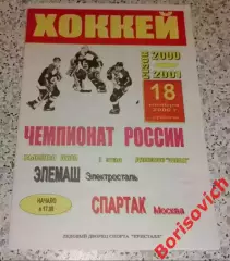 Элемаш Электросталь - Спартак Москва 18-11-2000