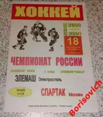 Элемаш Электросталь - Спартак Москва 18-11-2000