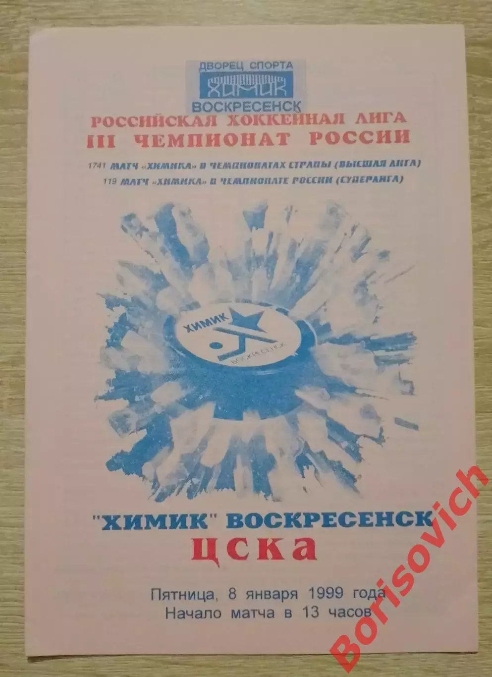 Химик Воскресенск - ЦСКА Москва 08-01-1999