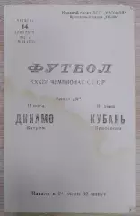 Кубань Краснодар - Динамо Батуми 14-09-1972