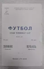 Кубань Краснодар - Химик Дзержинск 05-06-1971 Тираж 1000