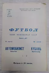 Кубань Краснодар - Автомобилист Нальчик 25-06-1971