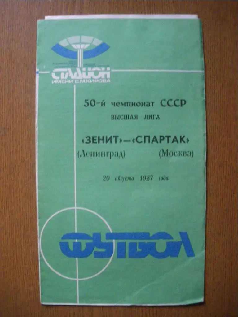 Зенит Ленинград - Спартак Москва 20-08-1987
