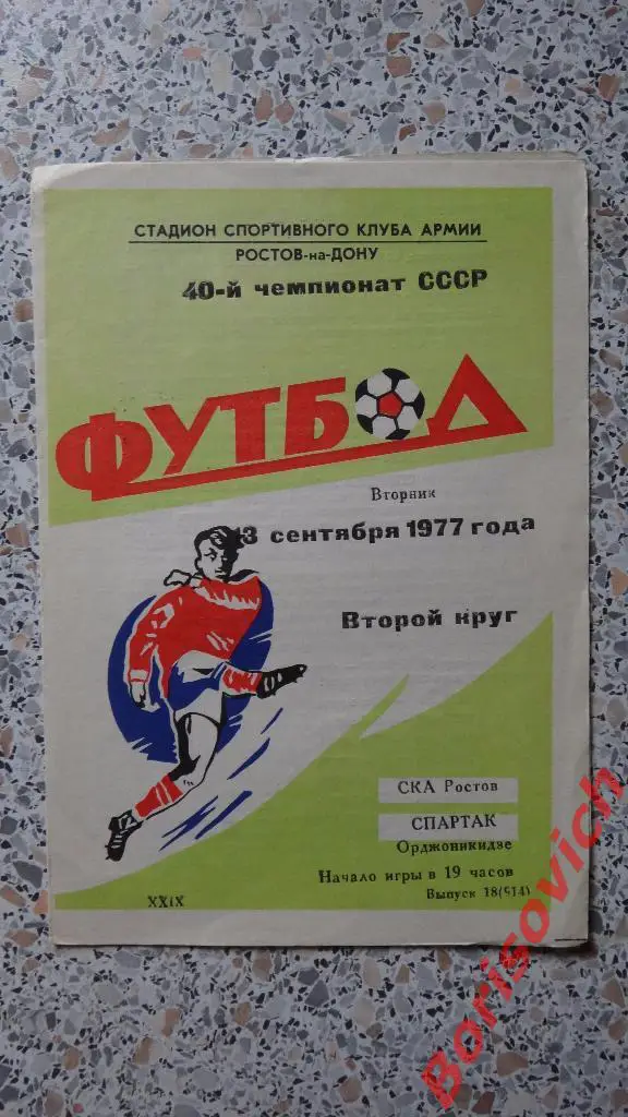 СКА Ростов - Спартак Орджоникидзе 13-09-1977