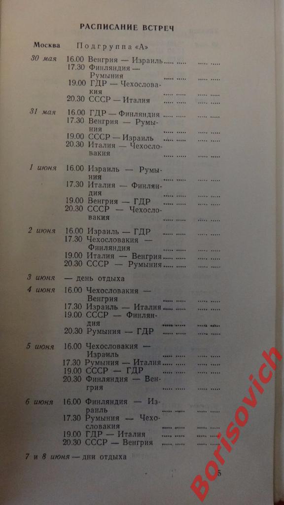 XIV Первенство Европы по баскетболу 30.05-10.06.1965 Москва-Тбилиси-Москва 2