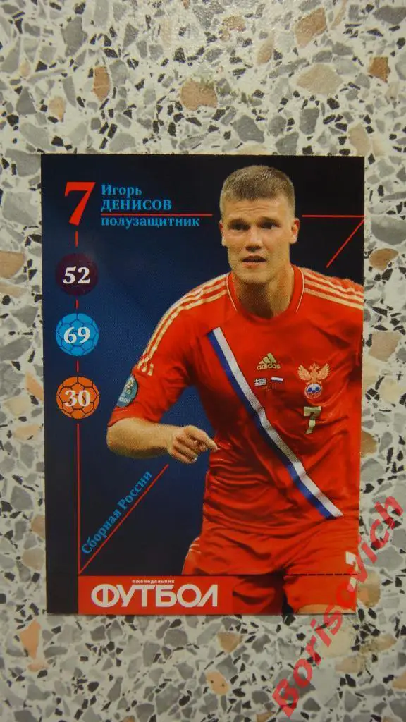 Игорь Денисов Карточка Еженедельник Футбол 2013 Зенит Анжи Динамо Локо