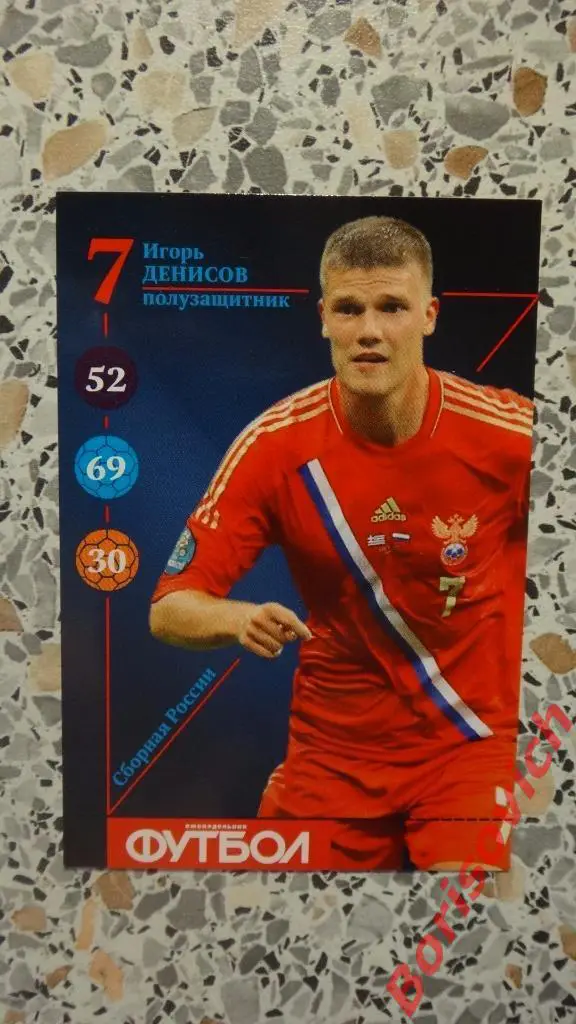 Игорь Денисов Карточка Еженедельник Футбол 2013 Зенит Анжи Динамо Локо