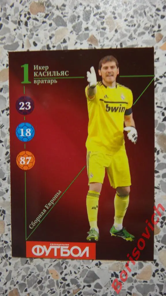 Икер Касильяс Карточка Еженедельник Футбол 2013 Реал Мадрид