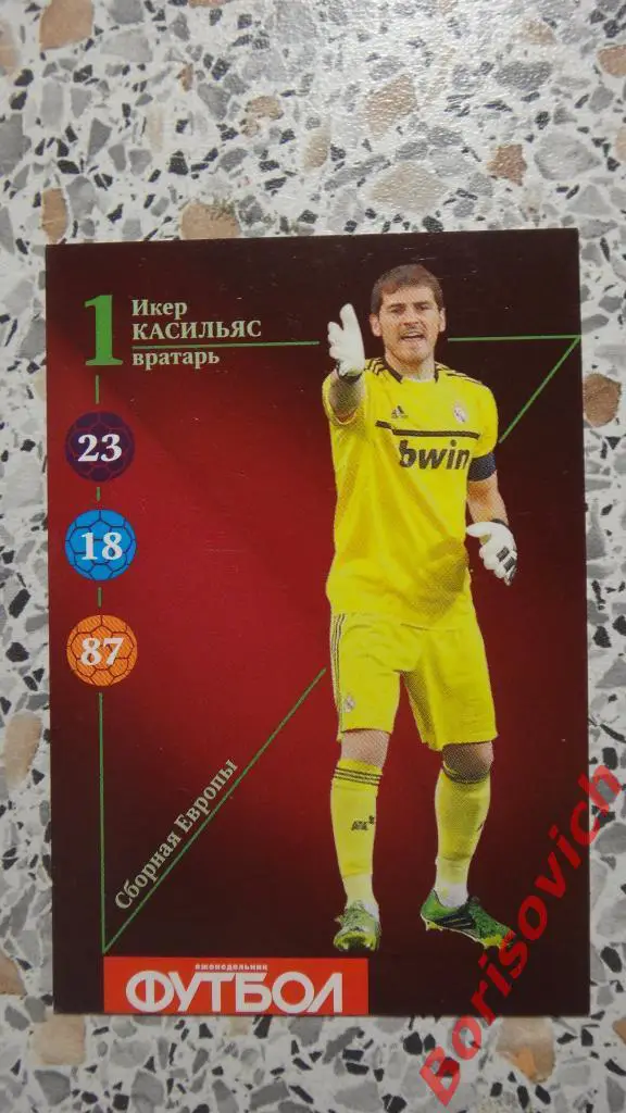 Икер Касильяс Карточка Еженедельник Футбол 2013 Реал Мадрид