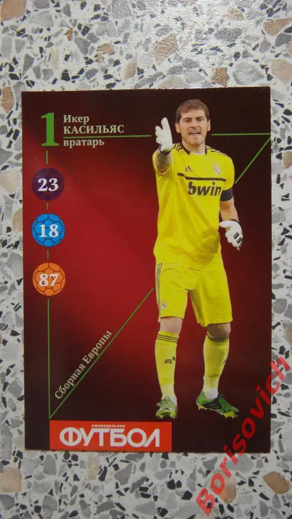 Икер Касильяс Карточка Еженедельник Футбол 2013 Реал Мадрид