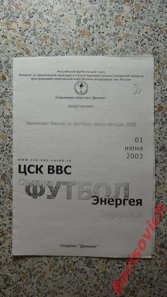 ЦСК ВВС Самара - Энергия Воронеж 01-06-2003