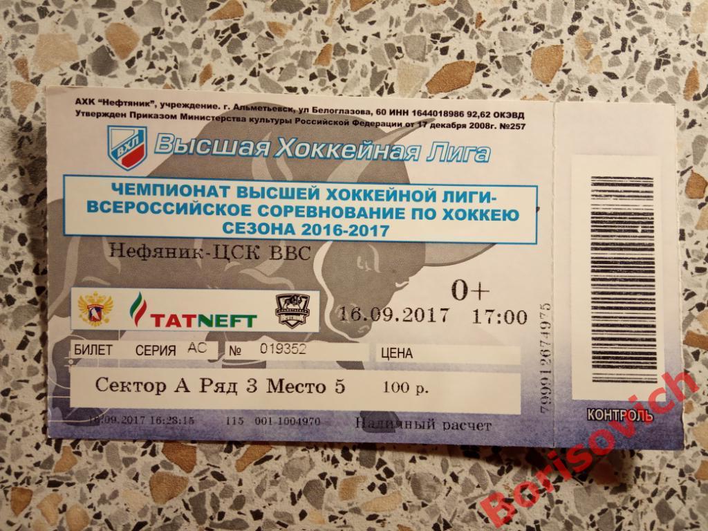 Нефтяник Альметьевск - ЦСК ВВС Самара 16-09-2017