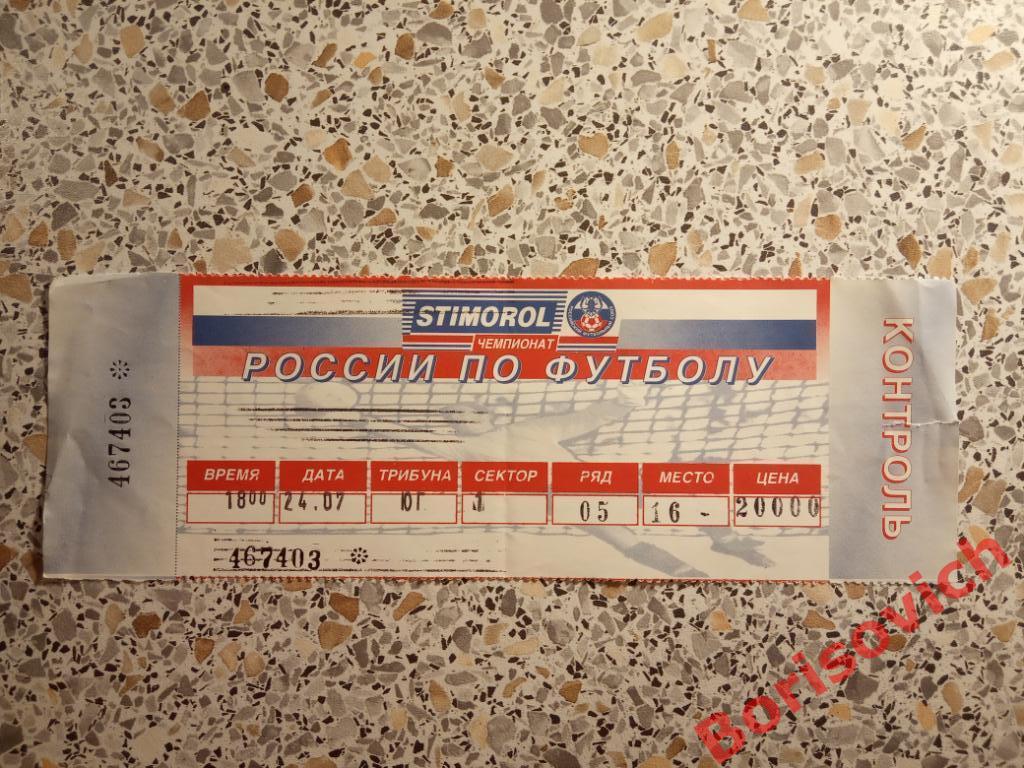 Билет Спартак Москва - Жемчужина Сочи 24-07-1996