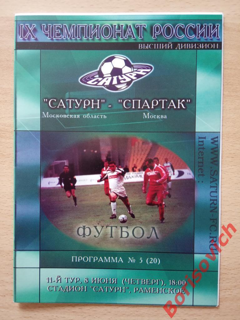 Сатурн Раменское - Спартак Москва 08-06-2000 ОБМЕН