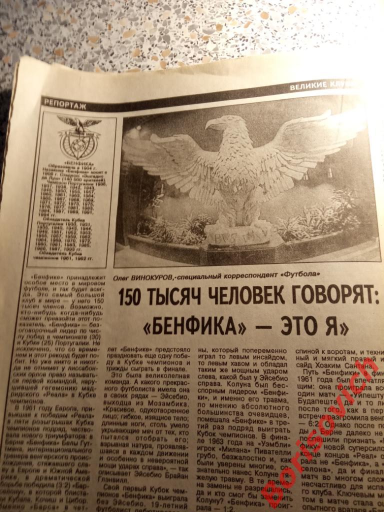 Футбол N 8 1995 Радченко Савичев Чивадзе Стрельцов Бенфика Палмейрас 4
