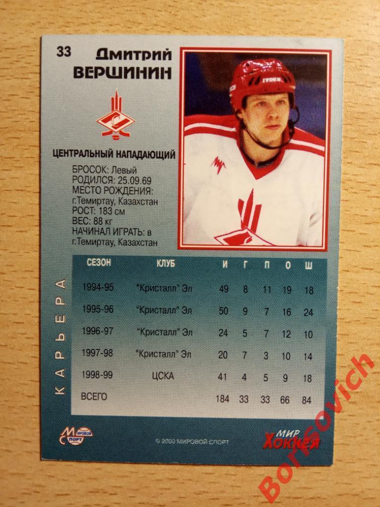 Дмитрий Вершинин Спартак Москва Мировой спорт N 33 1999-2000 1
