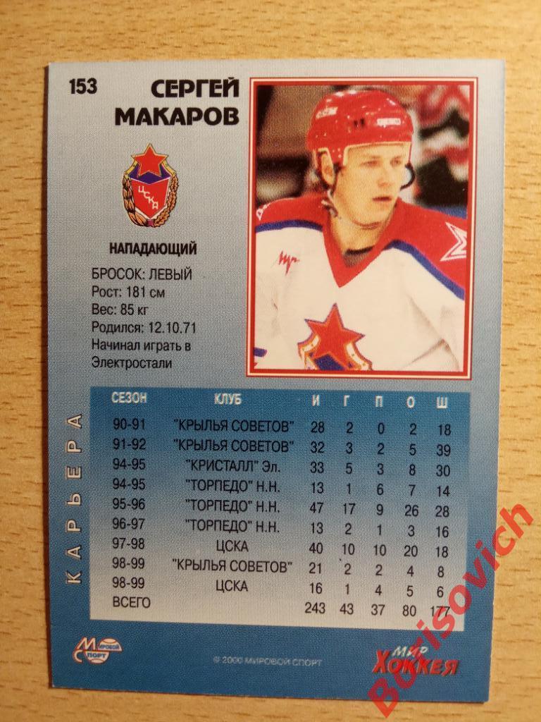 Сергей Макаров ЦСКА Москва Мировой спорт N 153 1999-2000 1