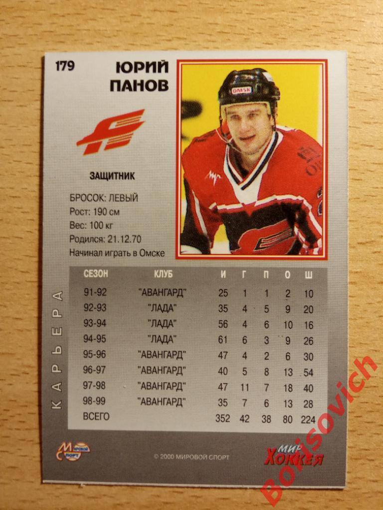 Юрий Панов Авангард Омск Мировой спорт N 179 1999-2000 1