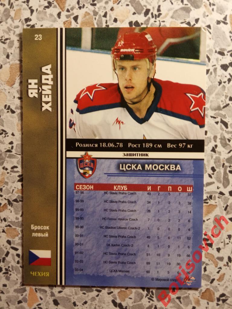 Ян Хейда ЦСКА Москва Российский хоккей Мировой спорт N L 23 2004-2005 1