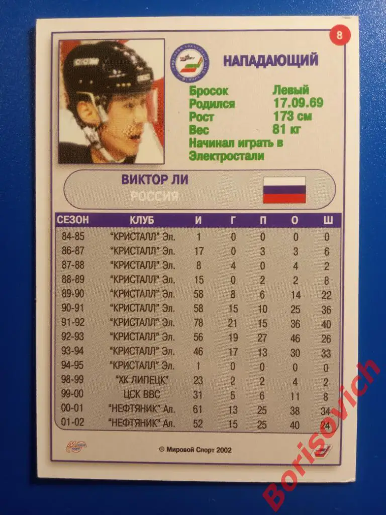 Виктор Ли Нефтяник Альметьевск Мировой спорт N 8 2002-2003 1