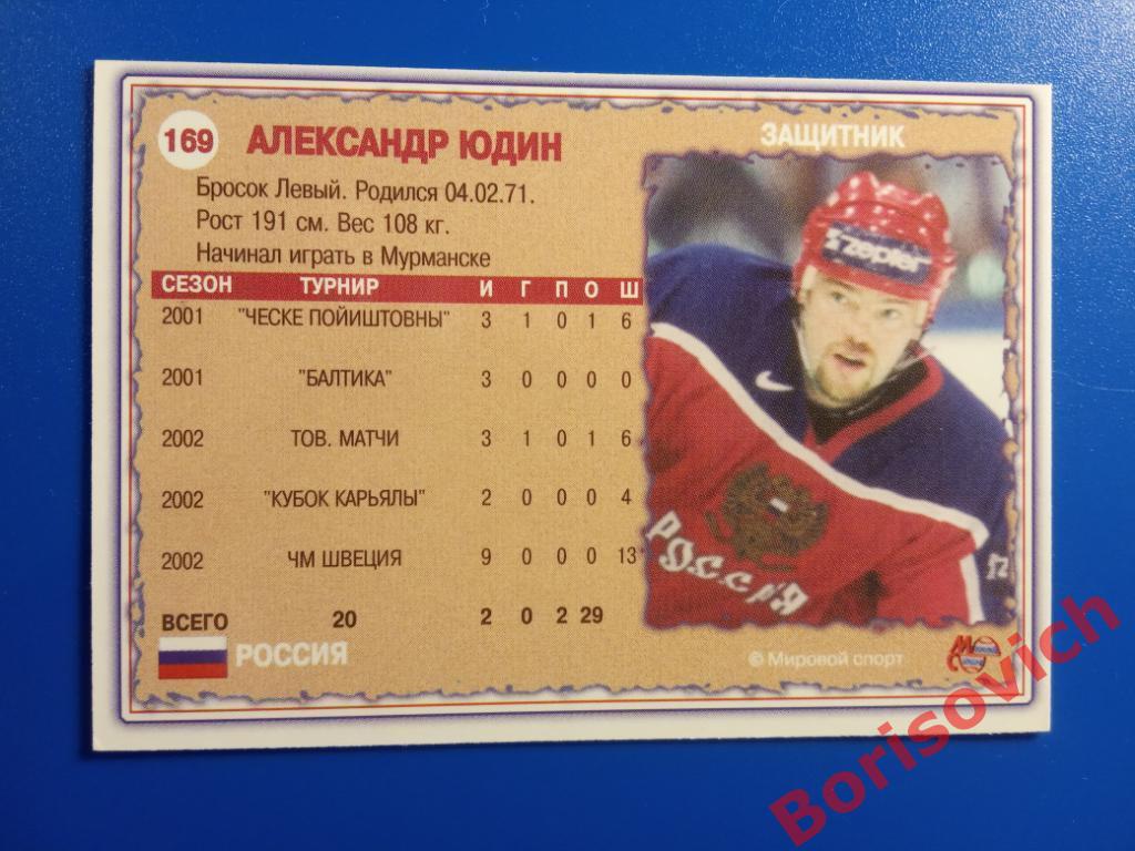Александр Юдин Россия Мировой спорт N 169 2002-2003 1
