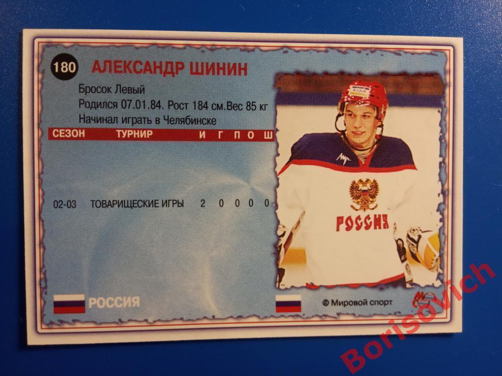 Александр Шинин Россия Мировой спорт N 180 2002-2003 1