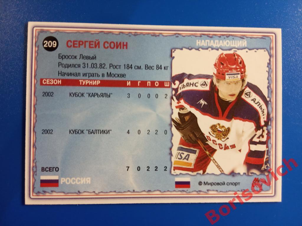 Сергей Соин Россия Мировой спорт N 209 2002-2003 1