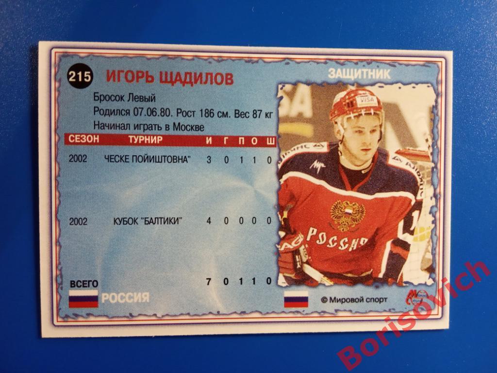 Игорь Щадилов Россия Мировой спорт N 215 2002-2003 1