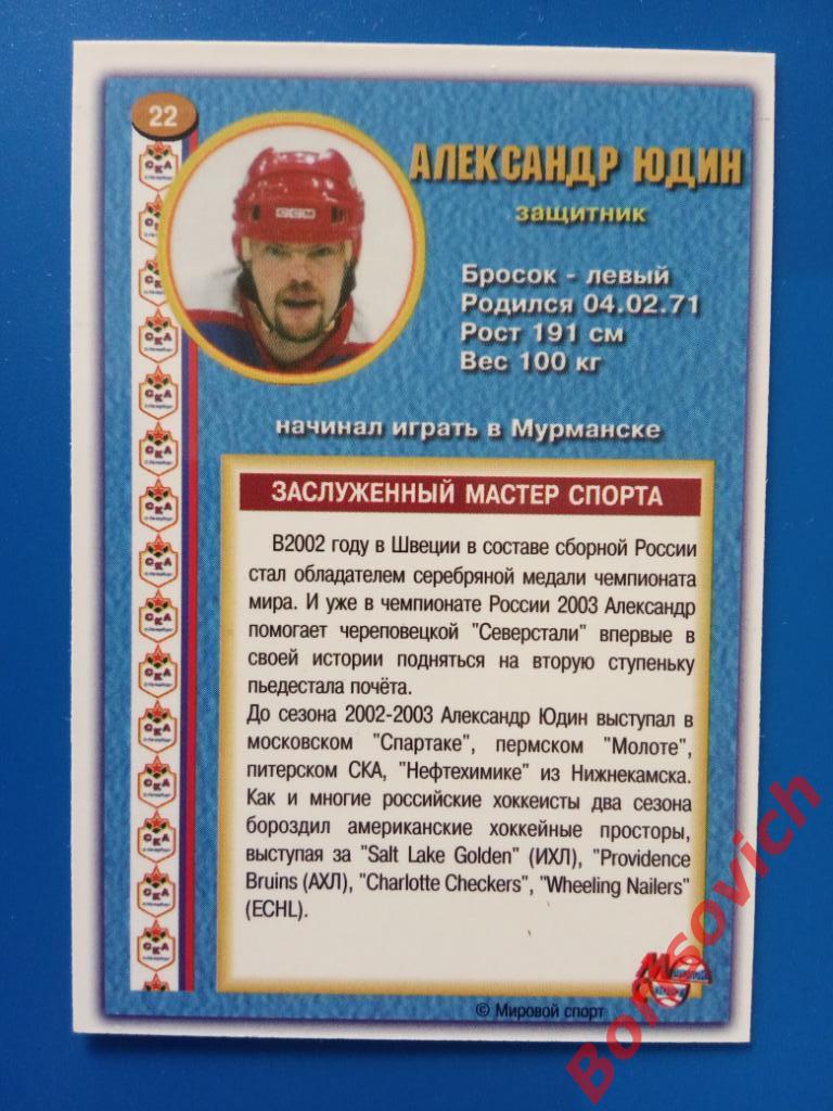 Александр Юдин СКА Санкт-Петербург Спартак Россия Суперлига 2003-2004 N 22 1