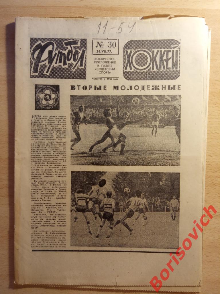 Футбол Хоккей N 30 1980 Химик Динамо Всеволод БОБРОВ Зенит Владимир Голубев