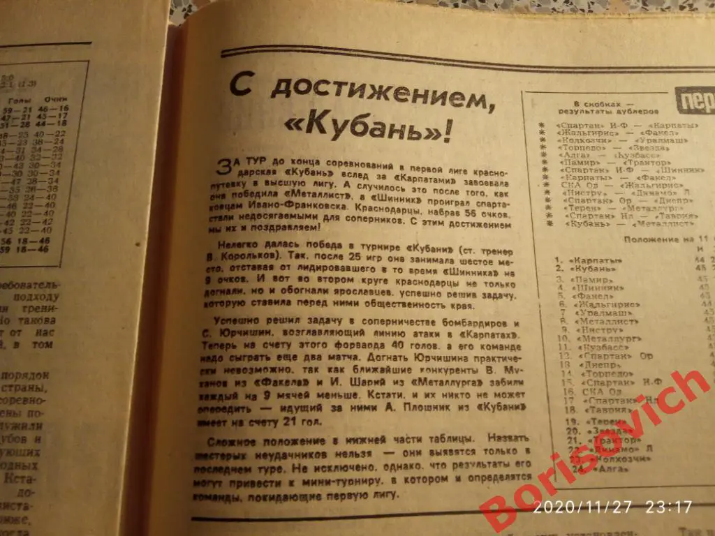 Футбол Хоккей N 45 1979 Динамо Киев Москва Тбилиси Кубань 4