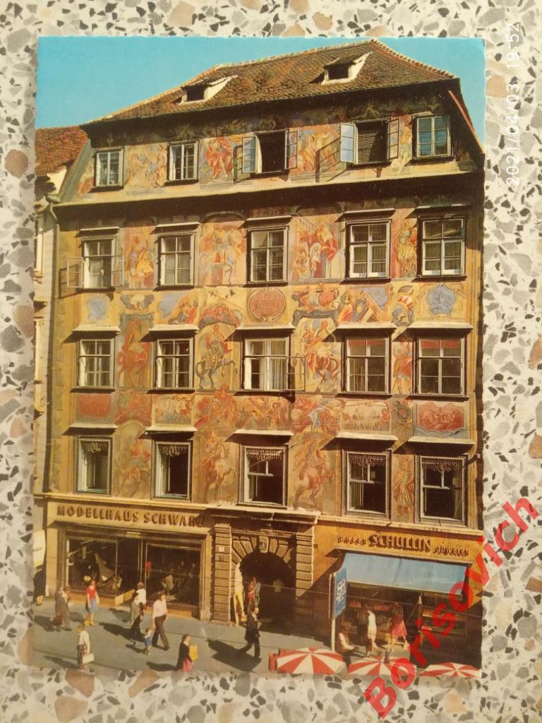 Открытка Грац Graz Австрия bemaltes Haus in der Herrengasse