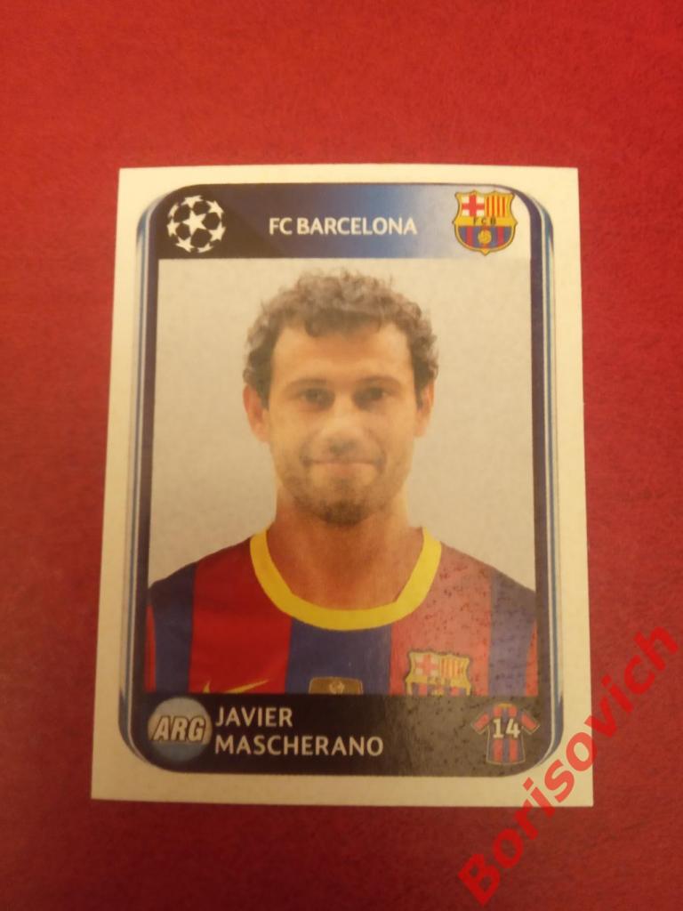 Лига Чемпионов 2010 - 2011 Javier Mascherano FC Barcelona N 218