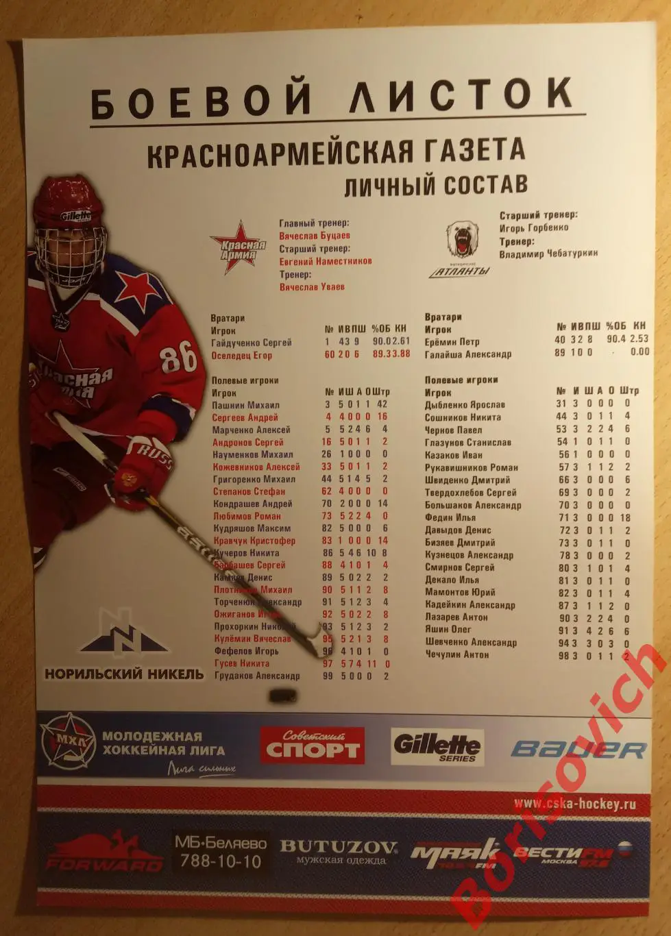 Красная армия Москва - Мытищинские атланты Московская область 23-24.03.2011. 7