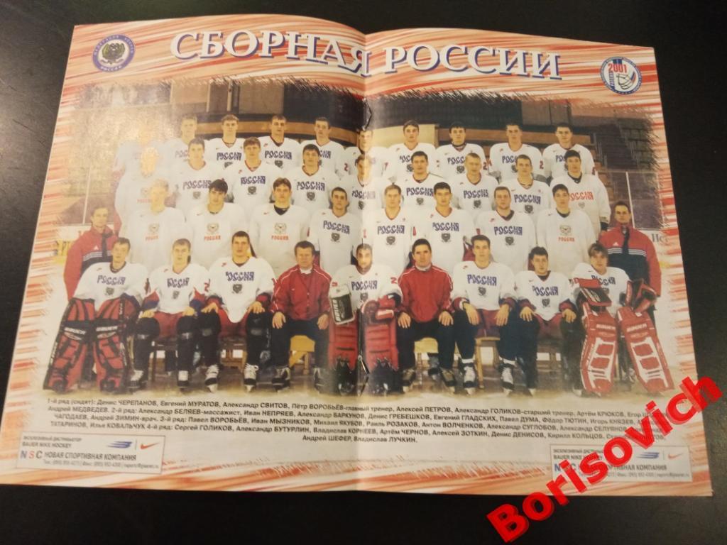 Молодёжный чемпионат мира 2001 Сборная России 26-12-2000/05-01-2001 3