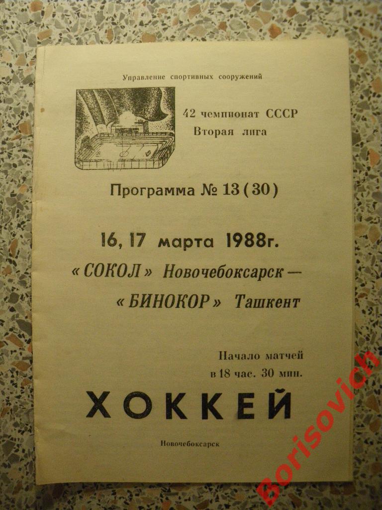 Сокол Новочебоксарск - Бинокор Ташкент 16,17.03.1988