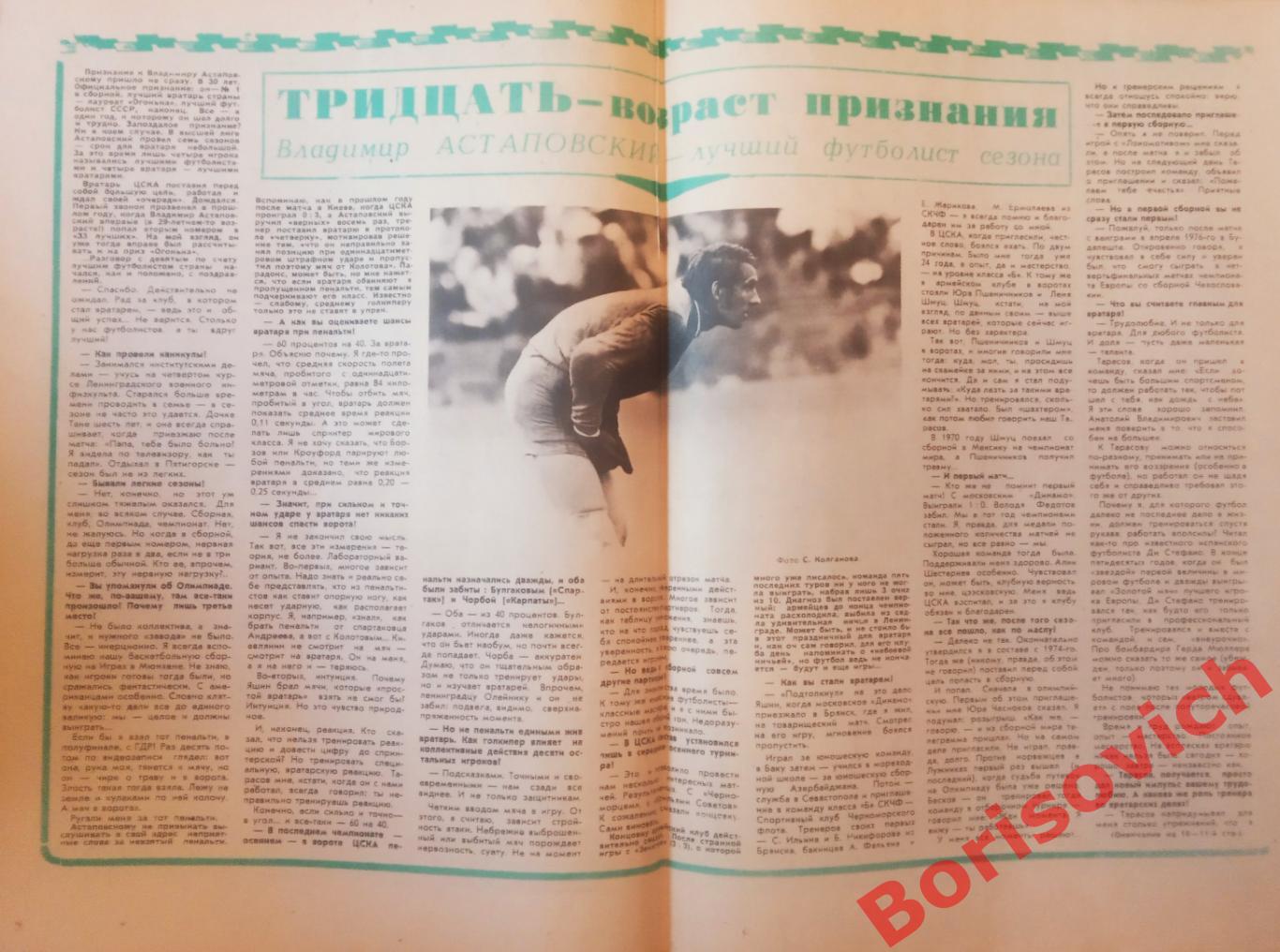 Футбол-Хоккей N 52 1976 Приз Известий ВХА Владимир Астаповский ЦСКА 2