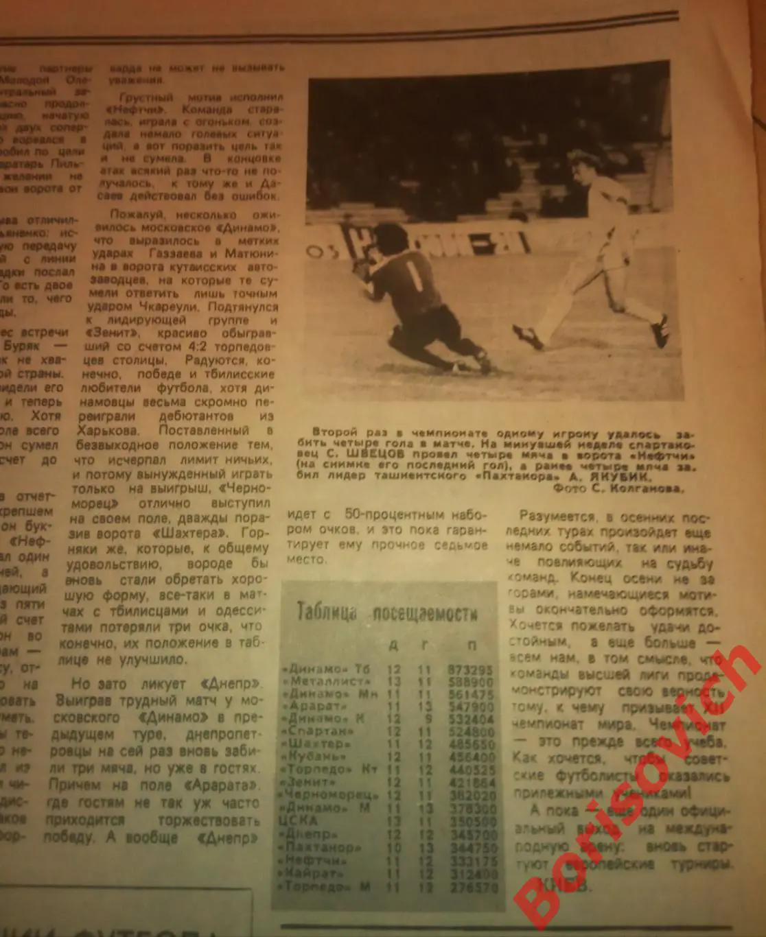 Футбол-Хоккей N 37 1982 Спартак Кубань Сборная СССР Руде право Динамо Шлёнск 1