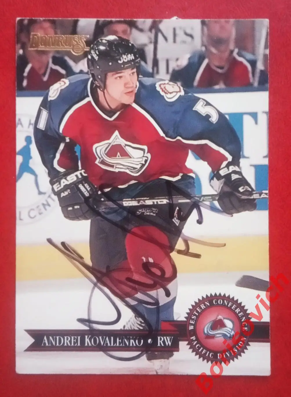 Автограф НХЛ / NHL Андрей Коваленко / Andrei Kovalenko Колорадо Эвеланш N 374