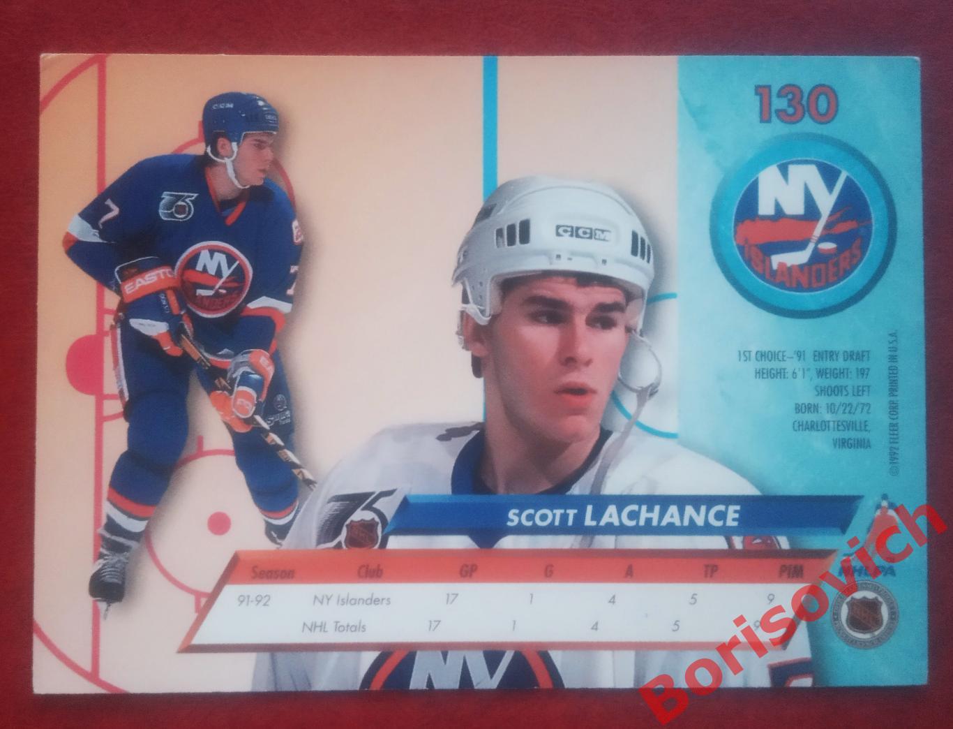 Карточка НХЛ / NHL Скотт Лашанс / Scott Lachance Нью Йорк Айлендерс N 130 1