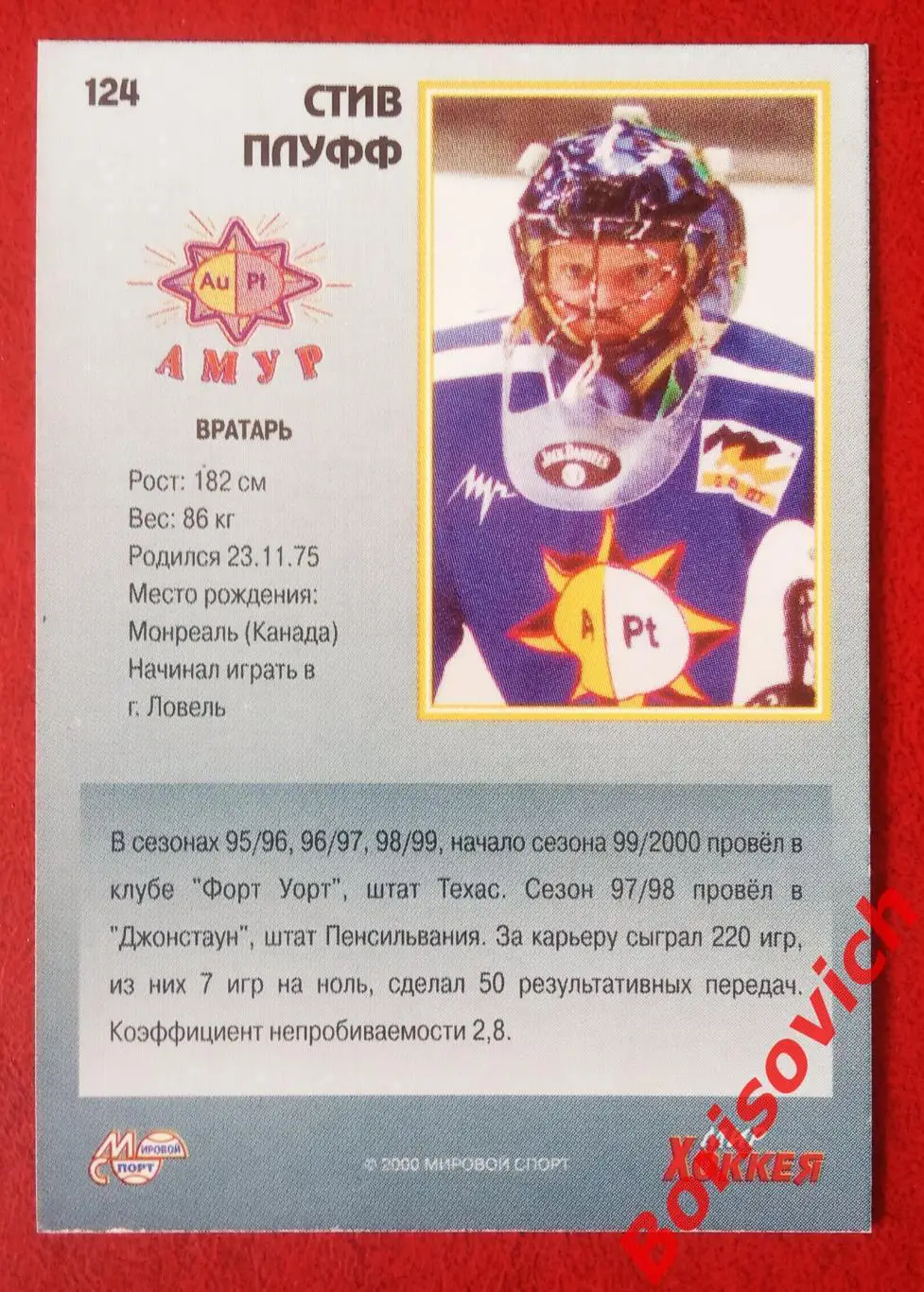 Стив Плуфф Амур Хабаровск Мировой спорт N 124 1999-2000 1