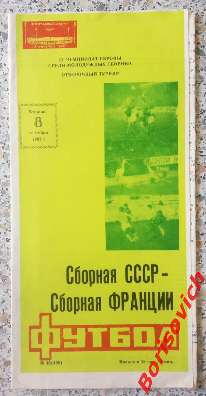 Сборная СССР - Сборная Франции 08-09-1987 Молодежные сборные