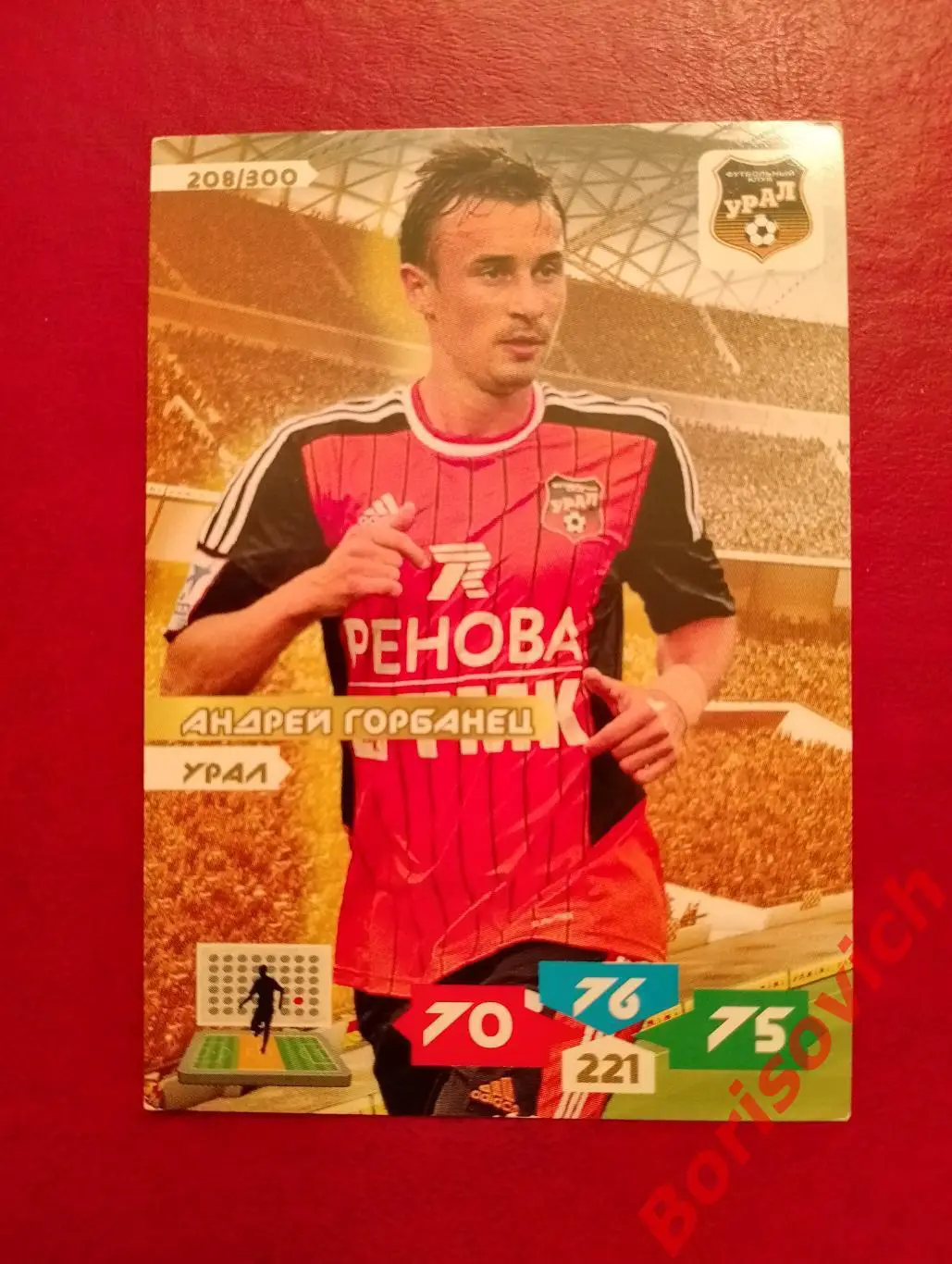 Футбол Карточка Андрей Горбанец (Урал Екатеринбург, Сибирь/Мордовия) Panini РФПЛ