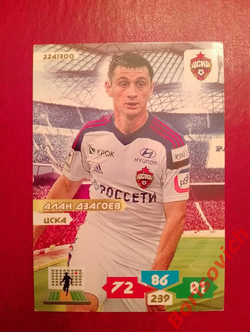 Футбол. Карточка Алан Дзагоев (ЦСКА Москва, Крылья Советов-СОК) Panini РФПЛ
